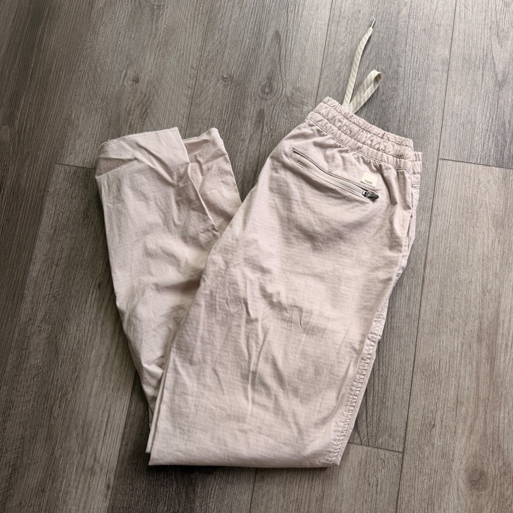 Vuori Vintage Ripstop Pants Womens XS Beige Organic Cotton Drawstring VW450